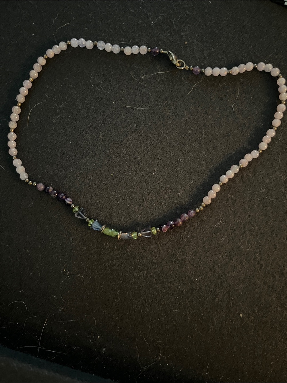 Purple and green & Multicolor Accent Beaded Necklace